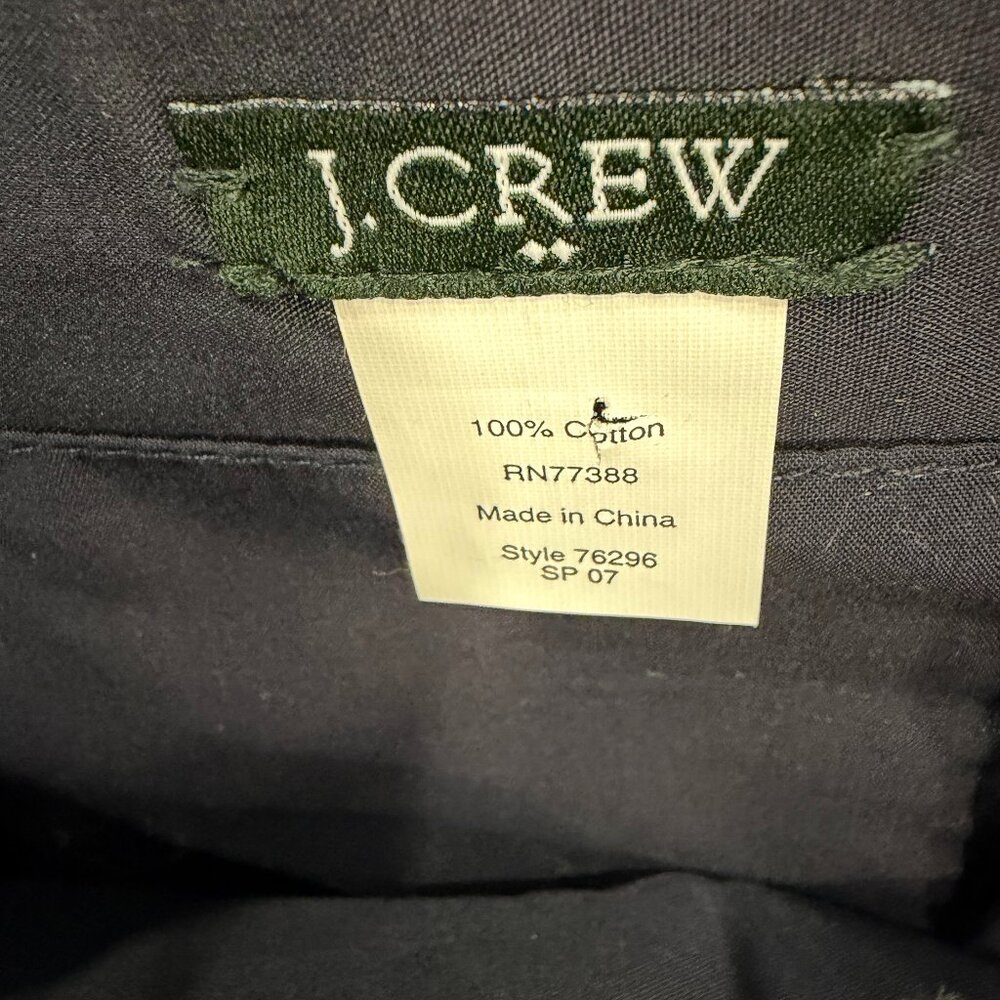 ✨ J. CREW Patchwork Plaid Canvas Tote Bag Blue White Coastal EUC ⚓ - Picture 4 of 5